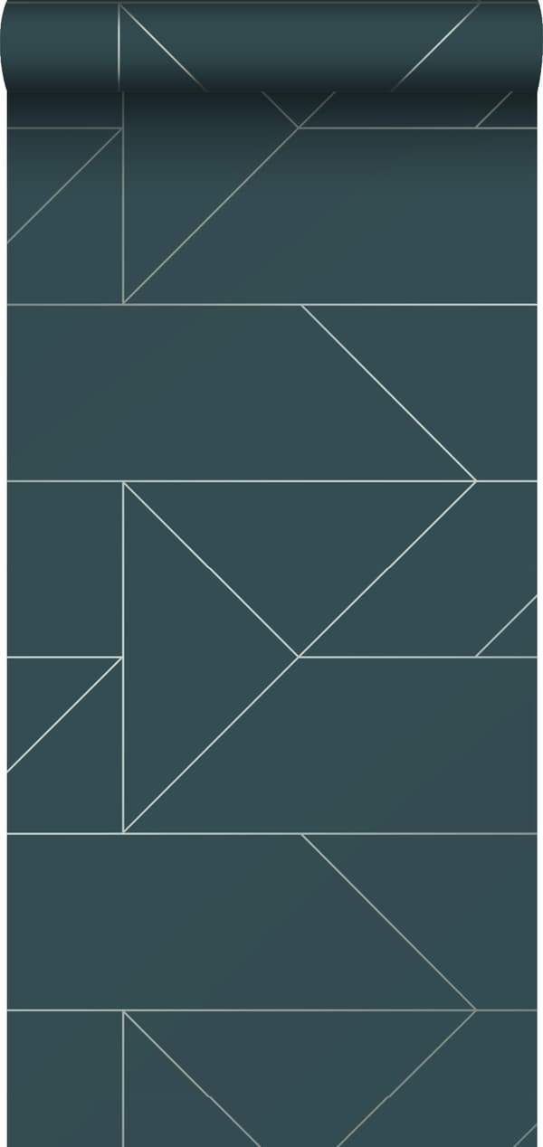 Origin Wallcoverings tapet grafiske linjer mørkeblåt 0,53 x 10,05 m