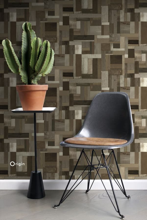 Origin Wallcoverings tapet träskräp plankor motiv mörkbrunt 53 cm x 10,05 m