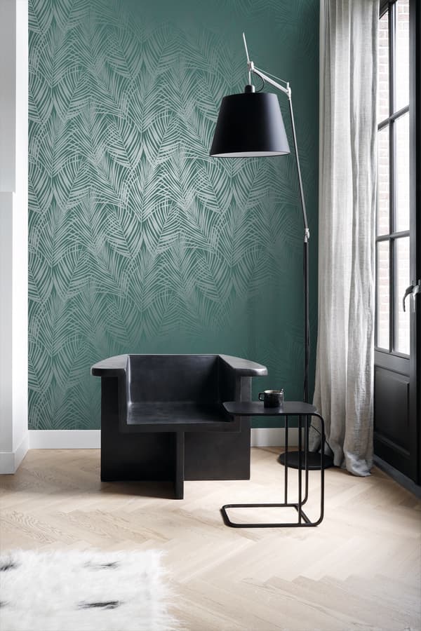 Origin Wallcoverings tapet palmeblade smaragdgrønt 0,53 x 10,05 m