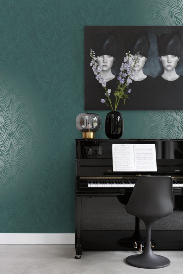 Origin Wallcoverings tapet palmeblade smaragdgrønt 0,53 x 10,05 m