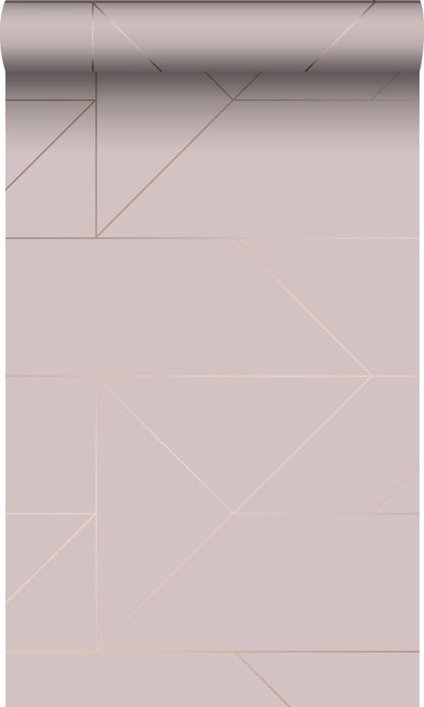 Origin Wallcoverings tapet grafiske linjer antikrosa og guld 0,53 x 10,05 m