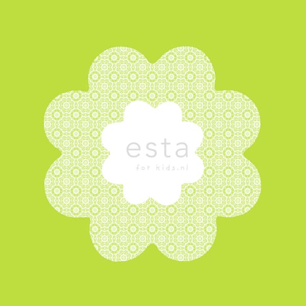 ESTAhome tapet spetsblommor limegrönt 53 cm x 10,05 m
