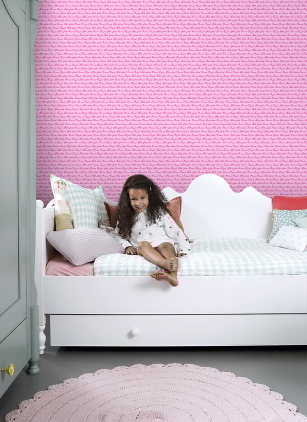 ESTAhome tapet prinsess-ord rosa 53 cm x 10,05 m