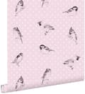 Miniatyrbild 1 av 8: ESTAhome tapet fåglar milt rosa 53 cm x 10,05 m