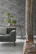 Miniatyrbild 5 av 8: ESTAhome tapet tegelvägg mörkgrått 53 cm x 10,05 m