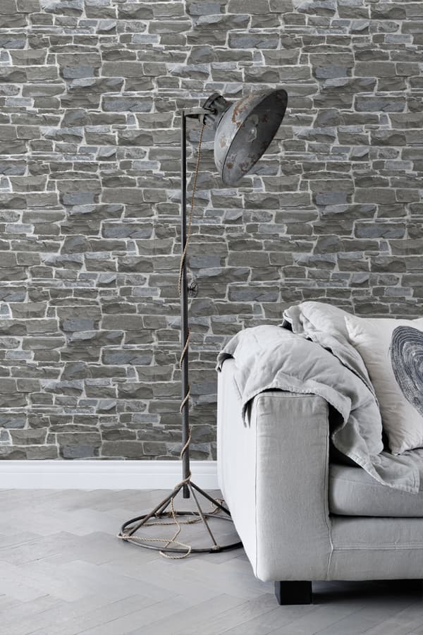 ESTAhome tapet tegelvägg mörkgrått 53 cm x 10,05 m