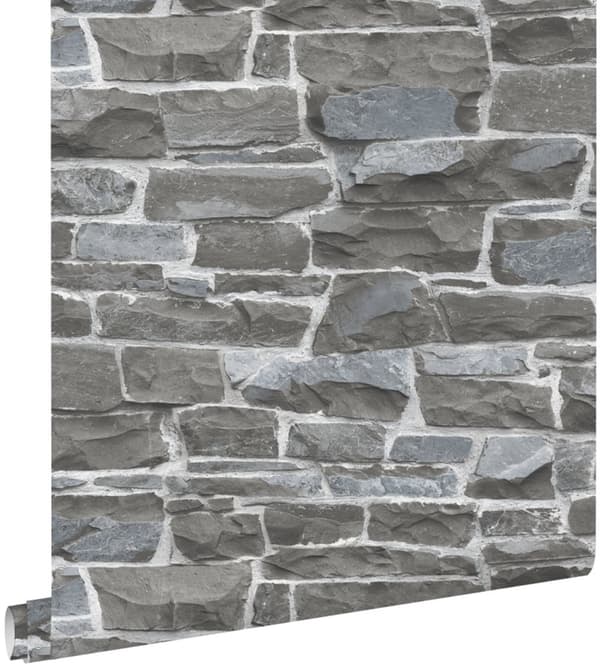 ESTAhome tapet tegelvägg mörkgrått 53 cm x 10,05 m