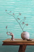 Miniatyrbild 4 av 8: ESTAhome tapet vävt motiv turkost 53 cm x 10,05 m