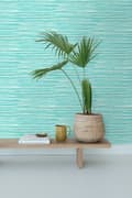Miniatyrbild 2 av 8: ESTAhome tapet vävt motiv turkost 53 cm x 10,05 m
