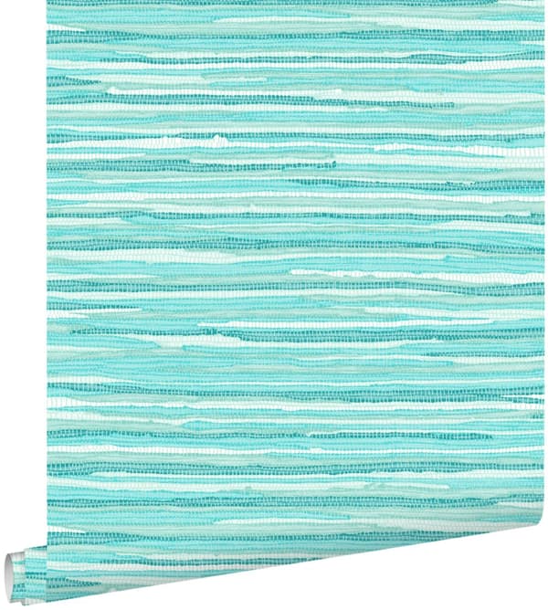 ESTAhome tapet vävt motiv turkost 53 cm x 10,05 m