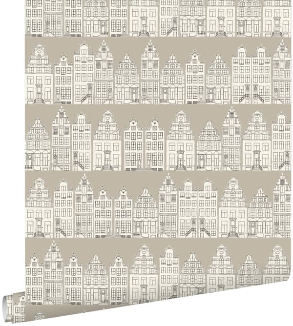ESTAhome tapet kanalhuse i Amsterdam beige 53 cm x 10,05 m