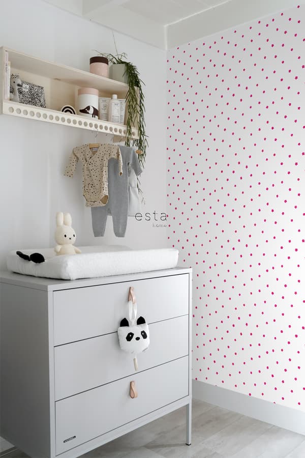 ESTAhome tapet blommor rosa 53 cm x 10,05 m