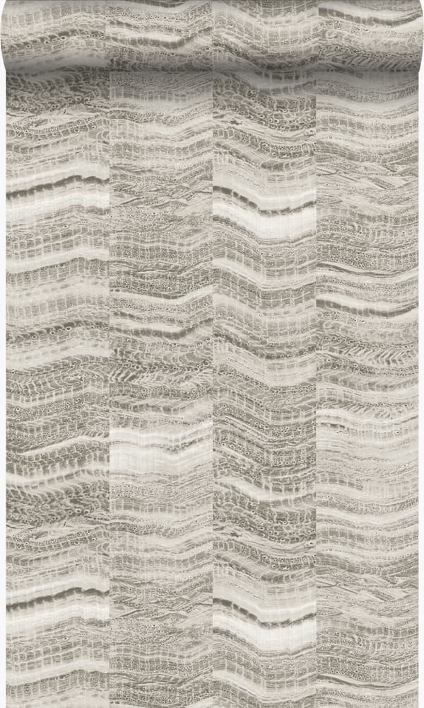 Origin Wallcoverings tapet siscksackränder av skiktad marmor ljusgrått 53 cm x 10,05 m