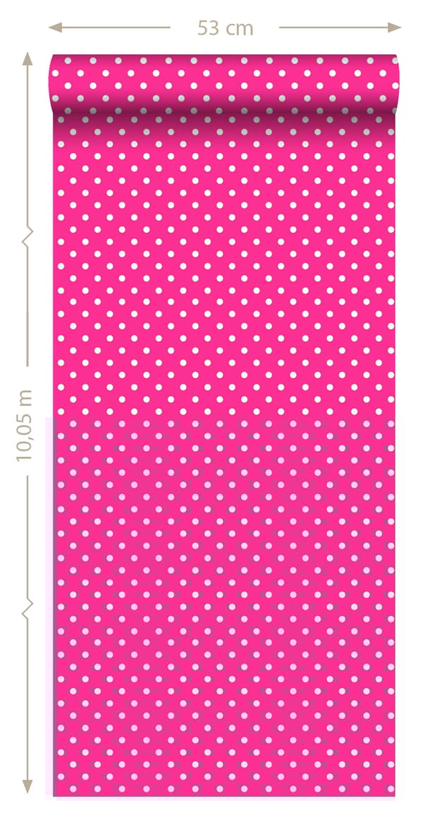 ESTAhome tapet prickar rosa 53 cm x 10,05 m