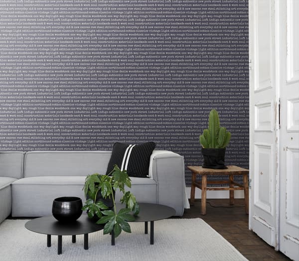 ESTAhome tapet text stadssamtal lila 53 cm x 10,05 m