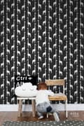 Miniatyrbild 2 av 8: ESTAhome tapet giraffer svart och vitt 0,53 x 10,05 m