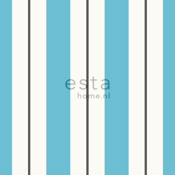 ESTAhome tapet ränder turkost och grått 53 cm x 10,05 m
