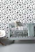 Miniatyrbillede 2 af 8: ESTAhome tapet sommerfugle sort og hvidt 53 cm x 10,05 m