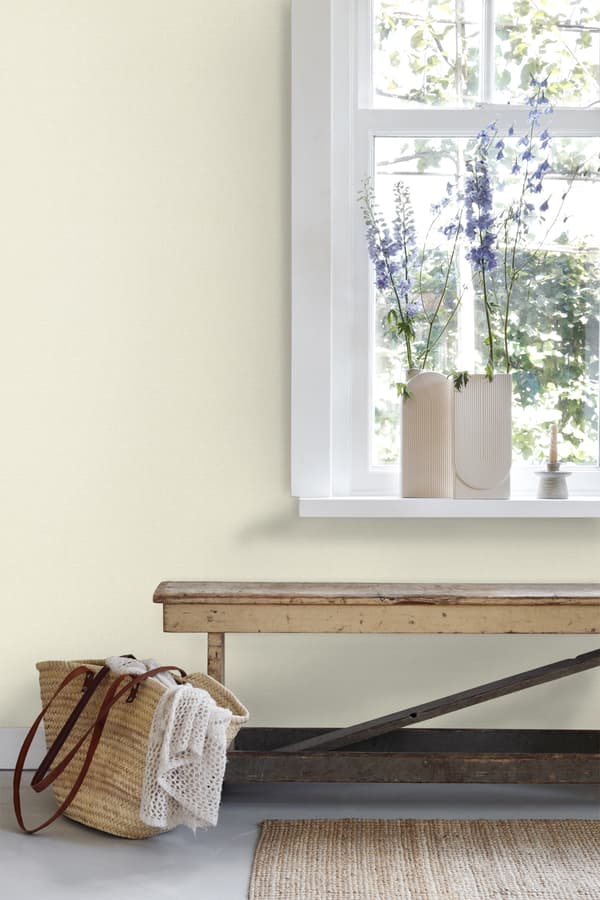 ESTAhome tapet matt enfärgad med linnestruktur krämfärgat 53 cm x 10,05 m
