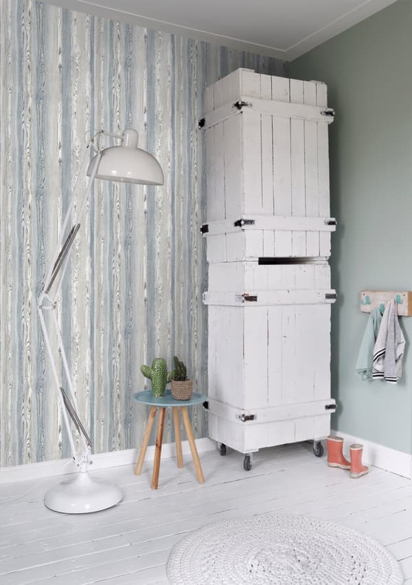 ESTAhome tapet træeffekt blåt og gråt 53 cm x 10,05 m