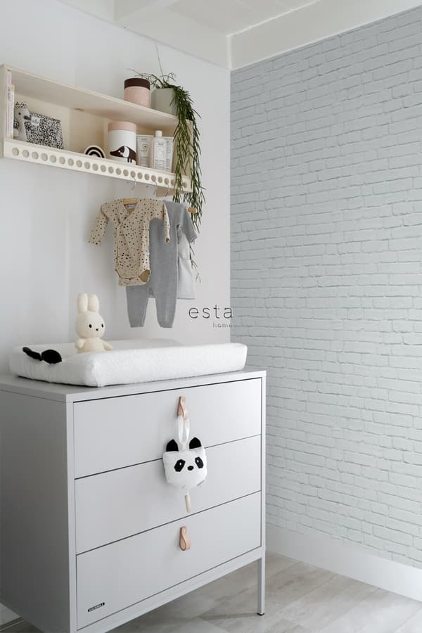 ESTAhome tapet murstensvæg lysegråt 53 cm x 10,05 m