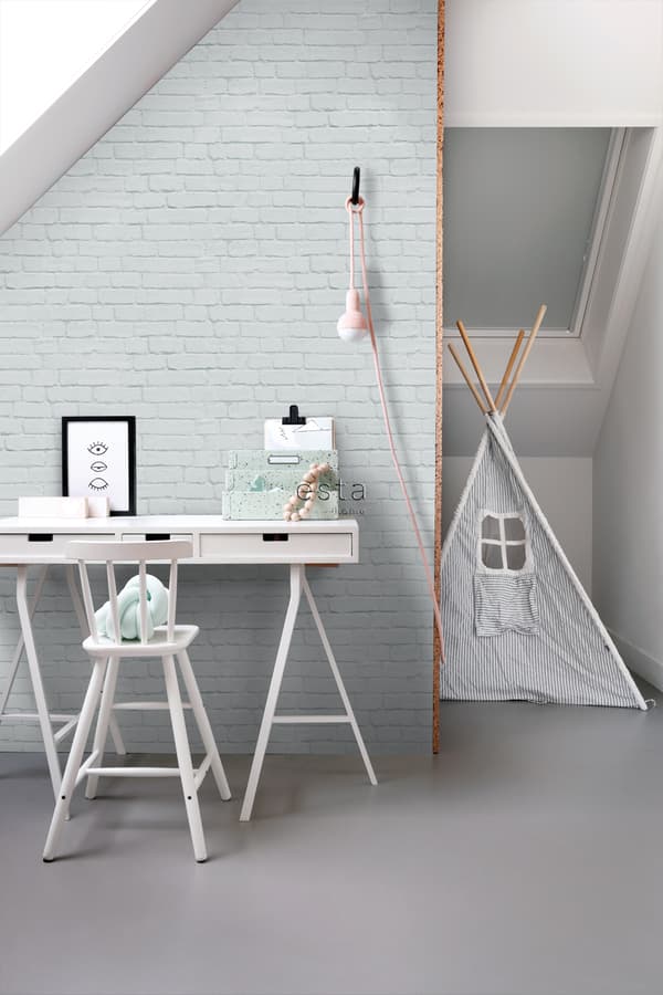 ESTAhome tapet murstensvæg lysegråt 53 cm x 10,05 m