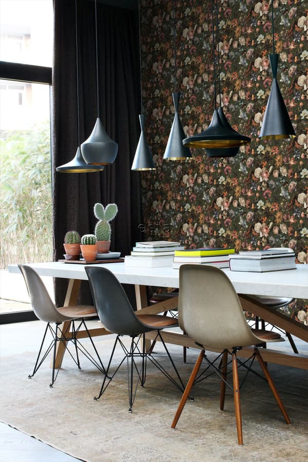 ESTAhome tapet blomster gråagtigt olivengrønt 0,53 x 10,05 m