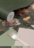 Miniatyrbillede 6 af 8: ESTAhome tapet blomster gråagtigt olivengrønt 0,53 x 10,05 m