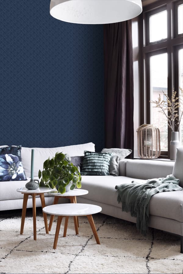 ESTAhome tapet orientalsk motiv blåt 53 cm x 10,05 m