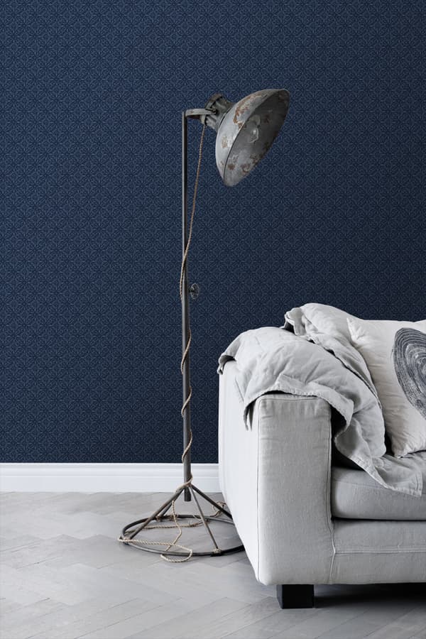 ESTAhome tapet orientalsk motiv blåt 53 cm x 10,05 m