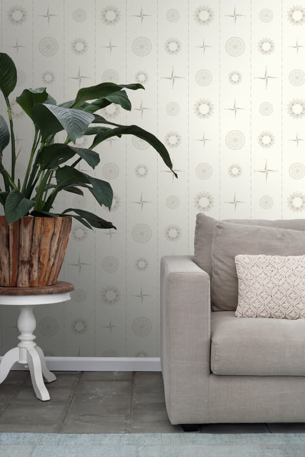 ESTAhome tapet kompassros beige - 136423 - 53 cm x 10,05 m