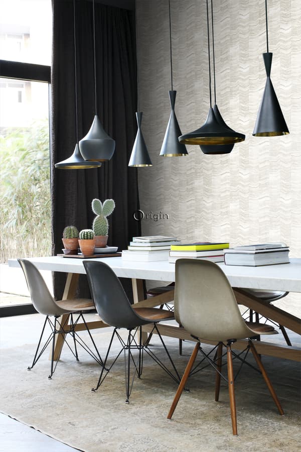 Origin Wallcoverings tapet siscksackränder av skiktad marmor beige 53 cm x 10,05 m