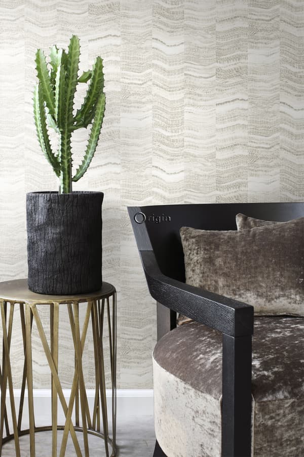 Origin Wallcoverings tapet siscksackränder av skiktad marmor beige 53 cm x 10,05 m