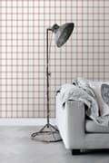 Miniatyrbillede 6 af 8: ESTAhome tapet rombemotiv marineblåt og rødt 53 cm x 10,05 m