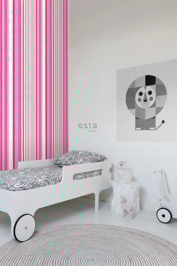 ESTAhome tapet ränder rosa och turkost 53 cm x 10,05 m