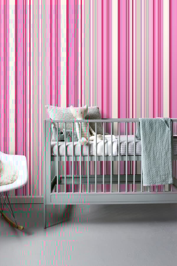 ESTAhome tapet ränder rosa och turkost 53 cm x 10,05 m