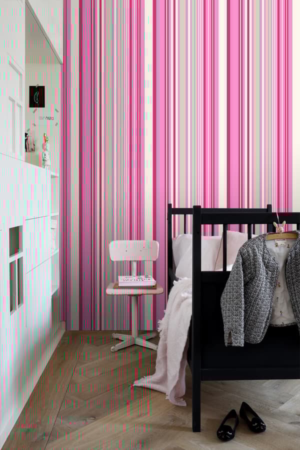 ESTAhome tapet ränder rosa och turkost 53 cm x 10,05 m
