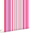 Miniatyrbild 1 av 8: ESTAhome tapet ränder rosa och turkost 53 cm x 10,05 m