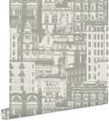 Miniatyrbild 1 av 8: ESTAhome tapet byggnader mullvadsgrått 53 cm x 10,05 m