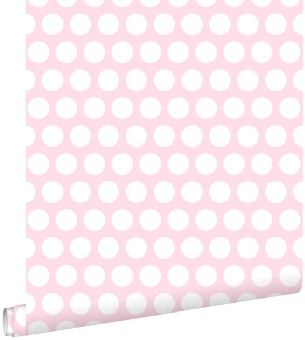 ESTAhome tapet prikker lyserosa 53 cm x 10,05 m