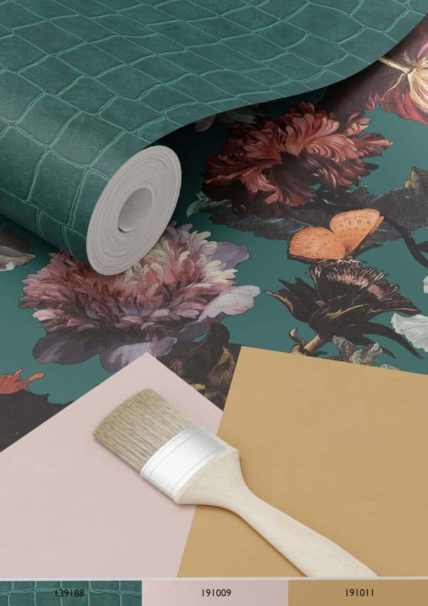 ESTAhome tapet blommor smaragdgrönt 0,53 x 10,05 m