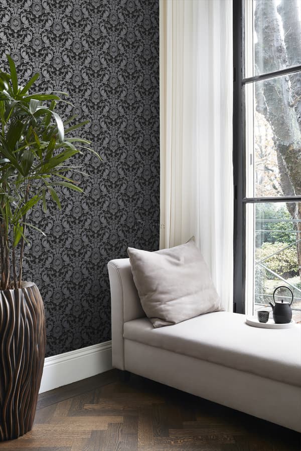 Origin Wallcoverings tapet ornament svart 53 cm x 10,05 m