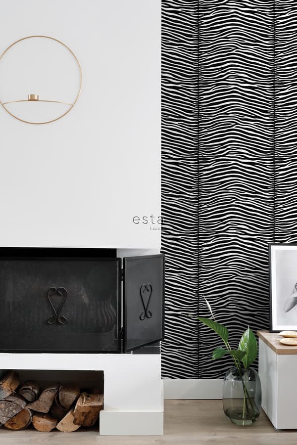 ESTAhome tapet zebraer sort og hvidt 53 cm x 10,05 m