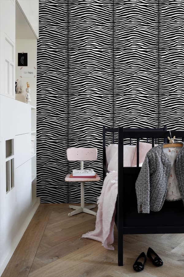 ESTAhome tapet zebraer sort og hvidt 53 cm x 10,05 m