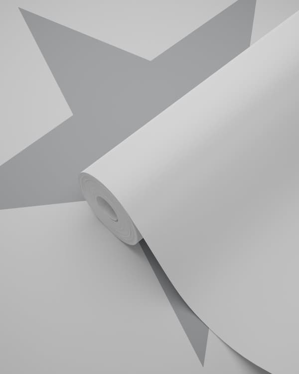 Origin Wallcoverings tapet stjerner hvidt og gråt 0,53 x 10,05 m