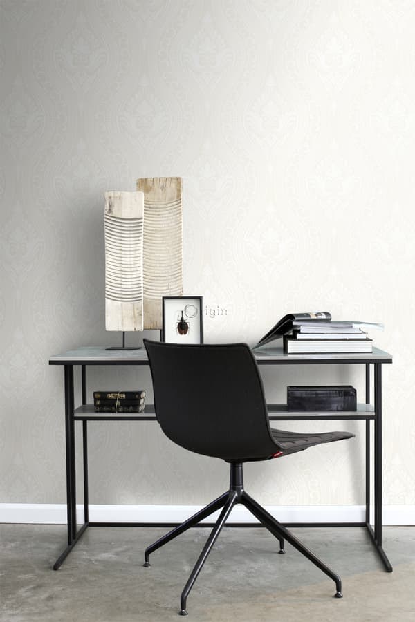 Origin Wallcoverings tapet med barock-flock-mönster vitt 53 cm x 10,05 m