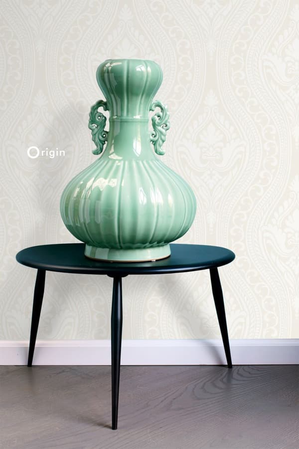 Origin Wallcoverings tapet med barock-flock-mönster vitt 53 cm x 10,05 m