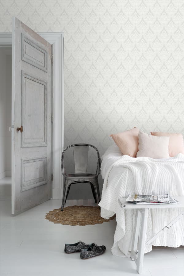ESTAhome tapet barockmönster grått - 127604 - 53 cm x 10,05 m