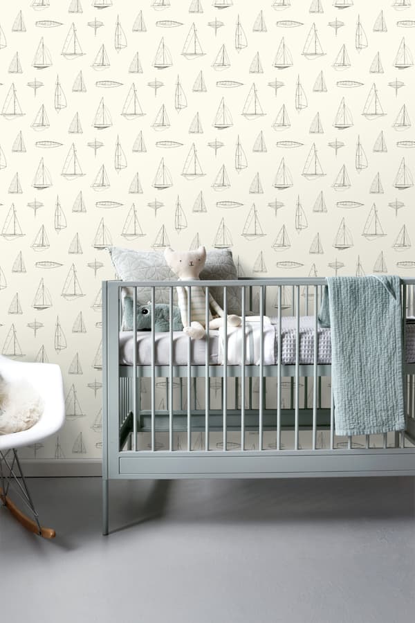 ESTAhome tapet båtar beige 53 cm x 10,05 m