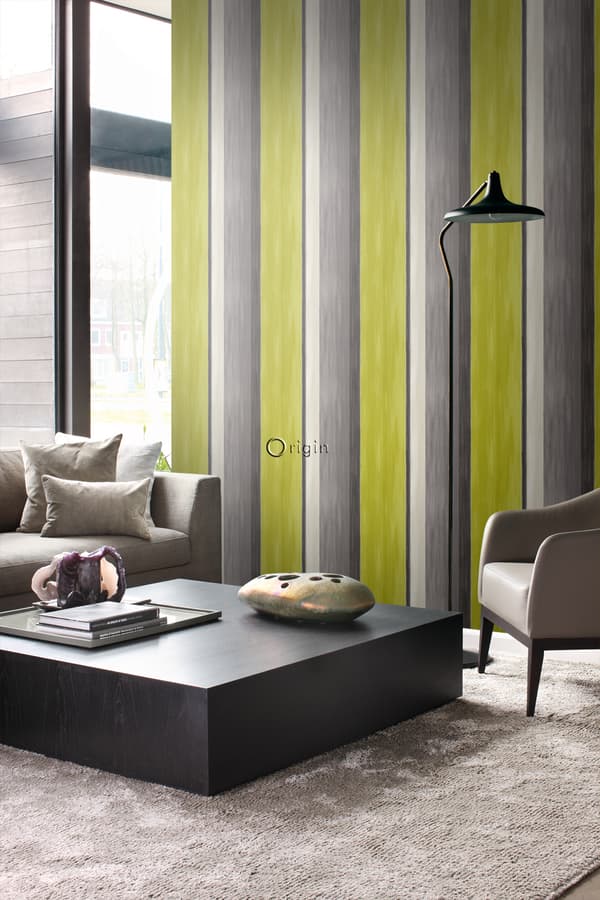 Origin Wallcoverings tapet ränder ockra och brunt 53 cm x 10,05 m